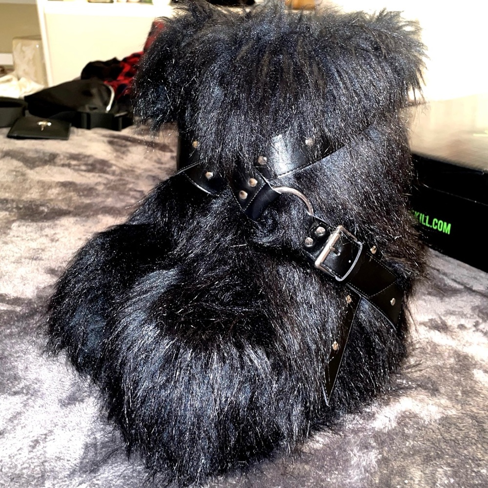 LOW WILD INSTINCTS FAUX FUR BOOTS - BLACK